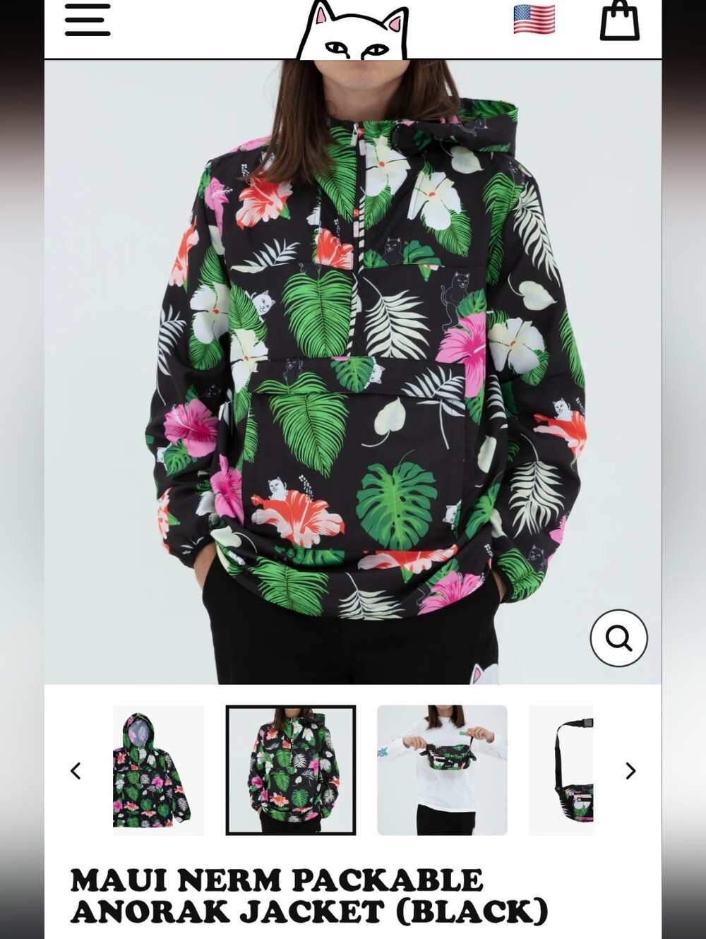 Rip N Dip Maui Nerm Packable Anorak, S